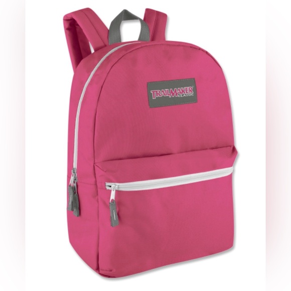 Trailmaker Handbags - NEW 17" Trailmaker Pink Backpack, Adjustable Straps, Outer Pockets